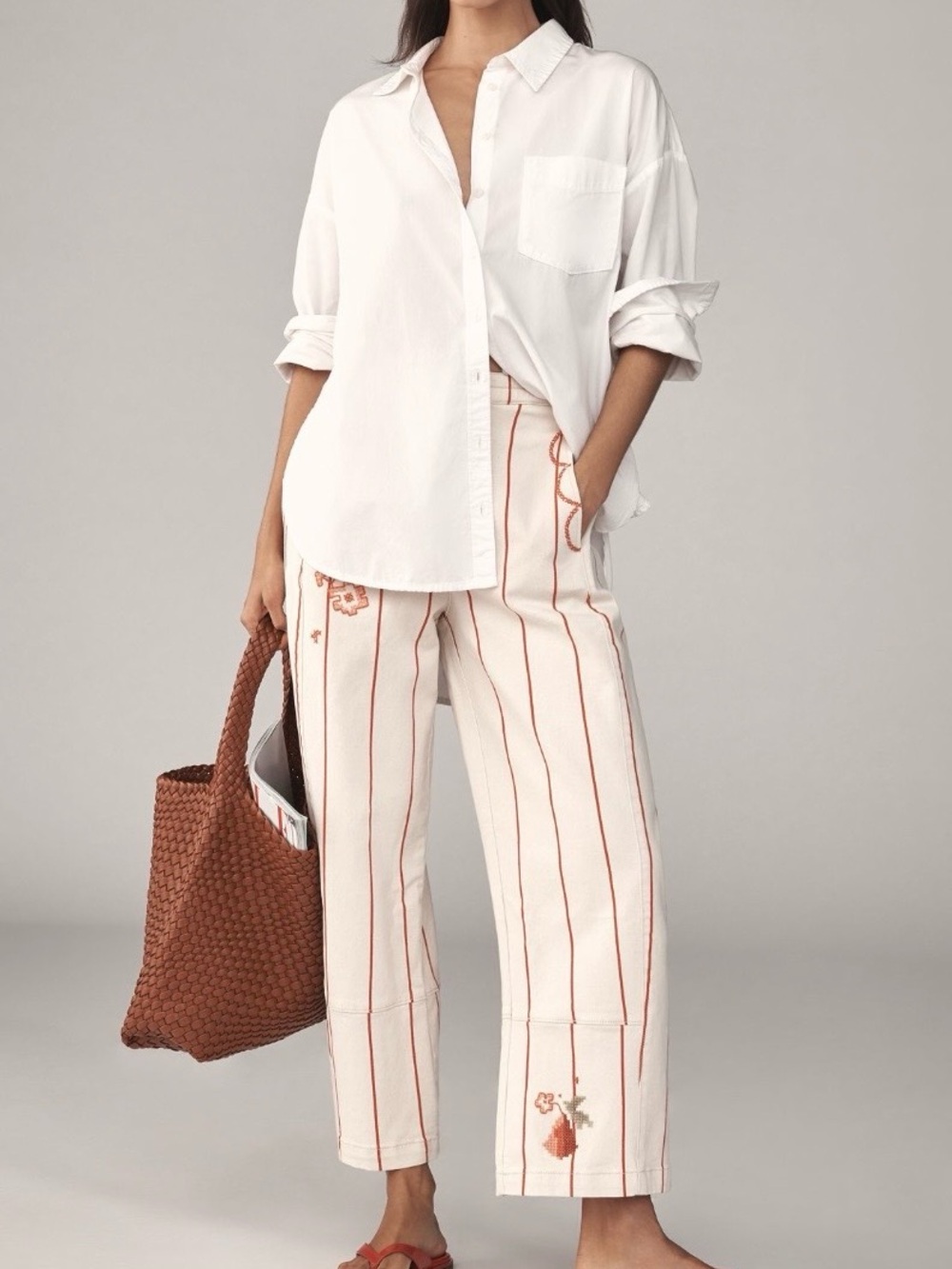 Anthropologie Pilcro Izzie pull on barrel pants striped edition XL - Picture 2 of 12